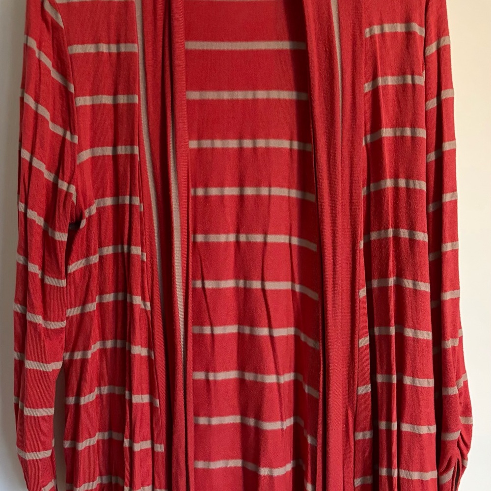 B’leev Women’s Striped Open-Front Cardigan